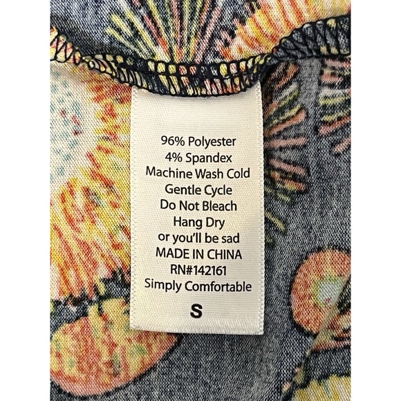 Lularoe Womens Julia Dress Pencil Raglan Sleeves Floral Fireworks Size S Small - Picture 14 of 14